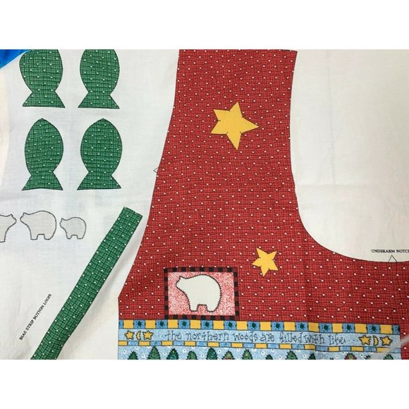 Northern Woods Vest Fabric Panel Sewing Pattern New Cut & Sew One Size Barn Farm - Picture 7 of 11